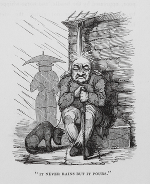 "It never rains but it pours" (engraving)