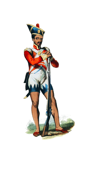 India: An Indian soldier, 1844
