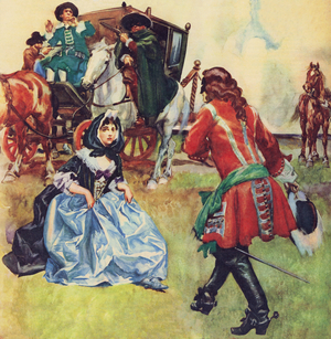Claude Duval and The Lady In The Coach (colour litho)