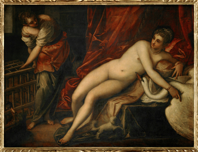 Leda and the swan, 1550-60 (painting on canvas)