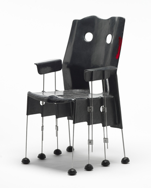 Greene Street Armchair (steel, cast resin, and rubber)