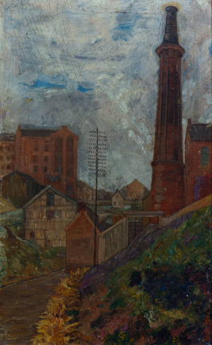 Factory pipes, 1917 (oil on canvas)