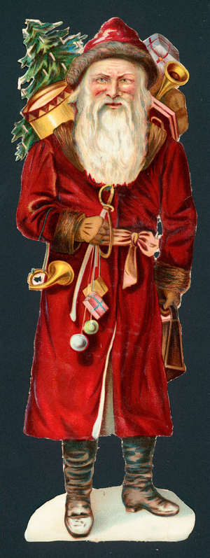 Santa Claus, Christmas Card (chromolitho)