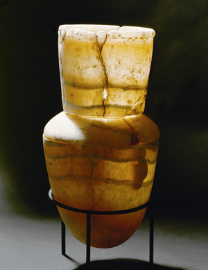 Jar with traces of paint, composed of three segments (ceramic)
