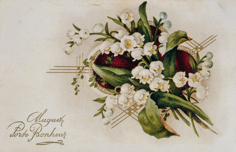 French postcard with images of flowers, 1900
