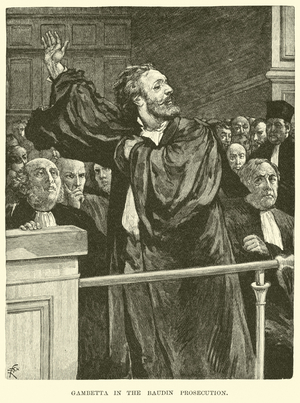 Gambetta in the Baudin Prosecution (engraving)