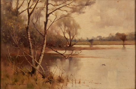 Silver Birch at the Lakeside ( oil on canvas)