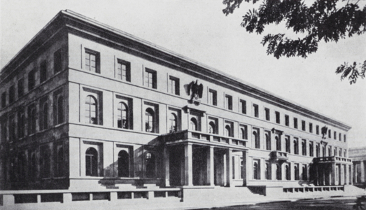 The Fuhrerhaus, Munich, where the agreement over Czechoslovakia was signed by the leaders of Nazi Germany, Italy, Britain and France in 1938 (b/w photo)