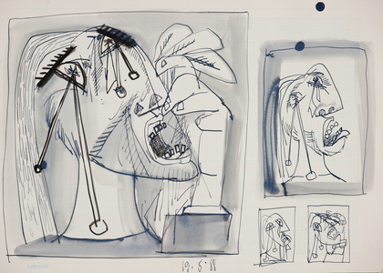 Les Damoiselles D'Avignon 14, 1988 (ink on paper)