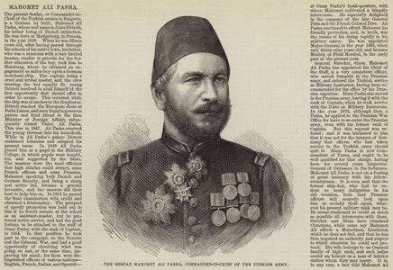 The Serdar Mahomet Ali Pasha, Commander-in-Chief of the Turkish Army (engraving)