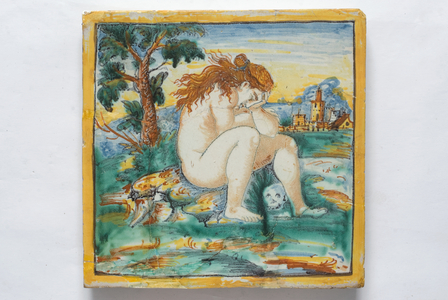 Allegory of Melancholy, c.1520 (painted ceramic)