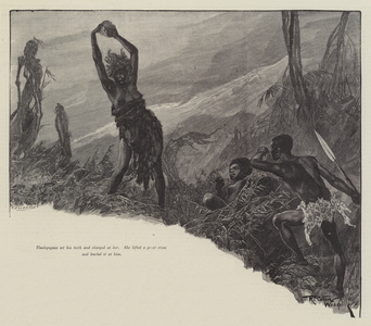 Nada the Lily, by H Rider Haggard (engraving)