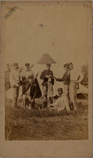 Group photo of officers and soldiers, Italy, 1860-70 (photo)