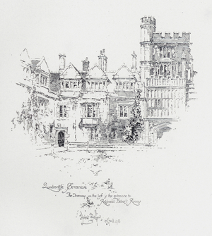 Brasenose College, Oxford, showing the entrance to the rooms of English clergyman and writer Reginald Heber (litho)