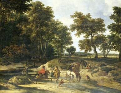 The ford, 1650 (oil on canvas)