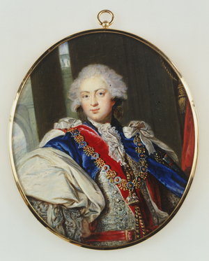 H.R.H. Frederick, Duke Of York, Three Quarter Length, Full Face, Wearing The Regalia Of The Order Of The Garter (w/c on ivory) 
