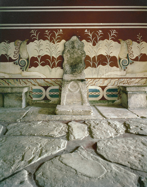 Throne of King Minos in the palace of Knossos, Crete