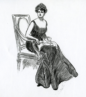A Gibson Girl, c.1902 (litho)