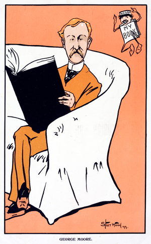 George Moore, Irish author, 1899 (colour litho)