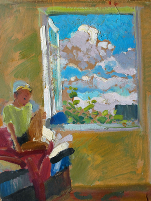 Morning at the Dacha, 1961 (oil on card)