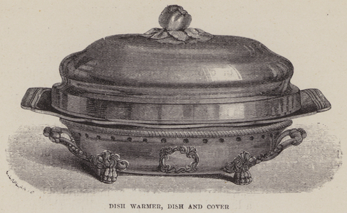 Dish Warmer, Dish and Cover (engraving)