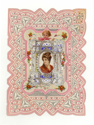 Victorian Lady on card (chromolitho)