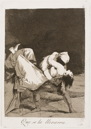 They Carried Her Off!, plate eight from Los Caprichos, 1797-99 (etching and aquatint on ivory laid paper)