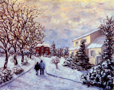 Home in the Snow, 2011 (oil on canvas)