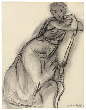 Seated Woman, 1938 (charcoal and estompe on paper)