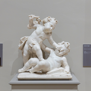 Sacred love and profane love, before 1685 (marble)