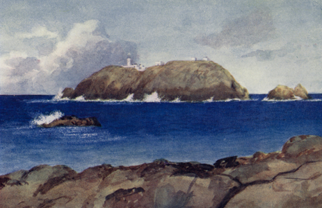Round Island, from St Helen's (colour litho)