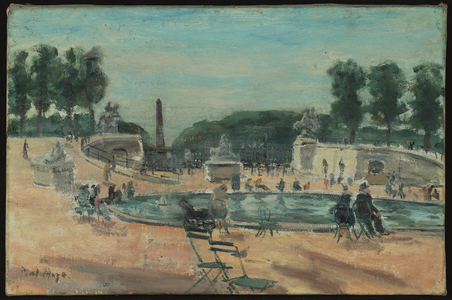 Figures by the water, Tuileries Gardens (oil on canvas)