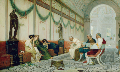 Interior of Roman Building with Figures, c.1880 (oil on canvas)