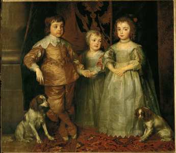 Portraits of the three eldest children of Charles I, King of England: Charles, James and Mary (painting on canvas)