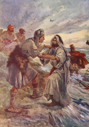 Paul Shipwrecked (colour litho)