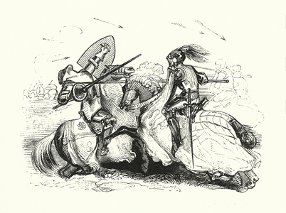 The death of Llewellyn, 1282 (engraving)