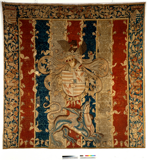 Tapestry. Tournai. Escutcheon of Croÿ.