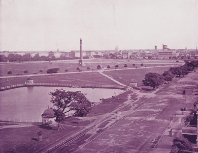 The Maidan, Calcutta (b/w photo)