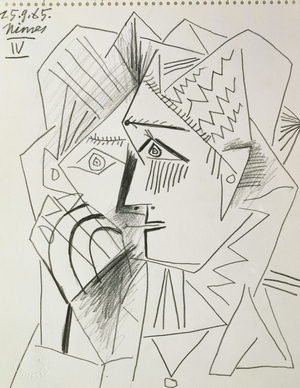 Head of a Woman, 1965 (pencil on paper)