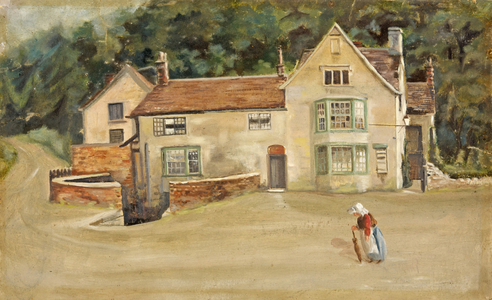 Cottage Scene (oil on card)