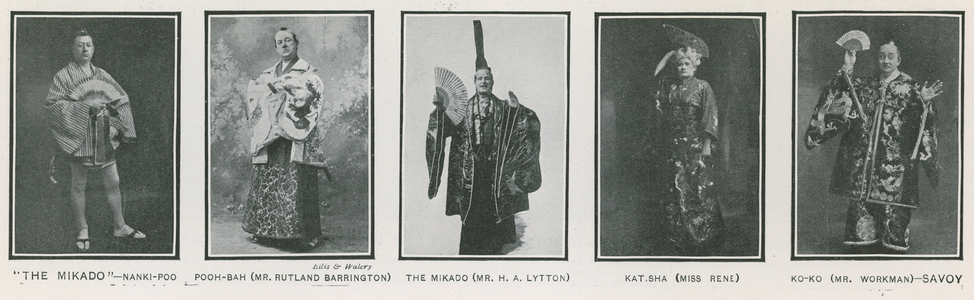The Mikado; photographs of actors in a 1908 production at the Savoy Theatre, London (photo)