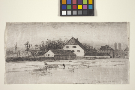 Munich From The Marsfeld (etching)