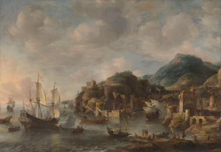 Dutch Ships in a Foreign Port, 1658 (oil on canvas)