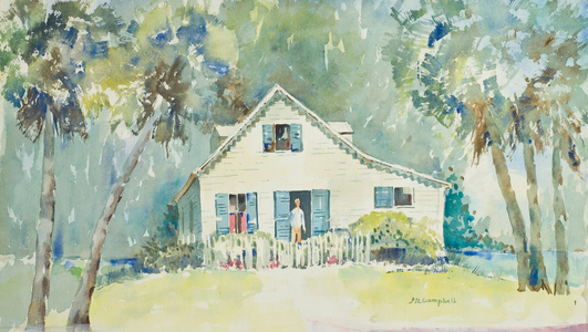 Mr. Milton Bethel's House, Margie Livingston Campbell, (b.20th C./American), Watercolor