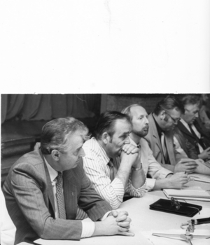 Potsdam SED seeks dialogue, Germany, 1989 (photo)