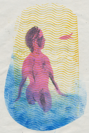 Swimmer, 2018 (monoprint)