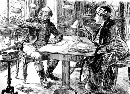 John Bull distracted from the arguments of a Suffragist by the action of Suffragettes, 1911