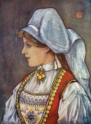 Norway: Hardanger Headdress (colour litho)