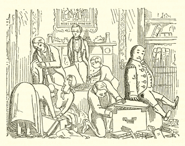 Packing for Oxford (engraving)