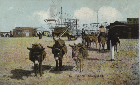 The beach, Skegness, Lincolnshire (coloured photo)